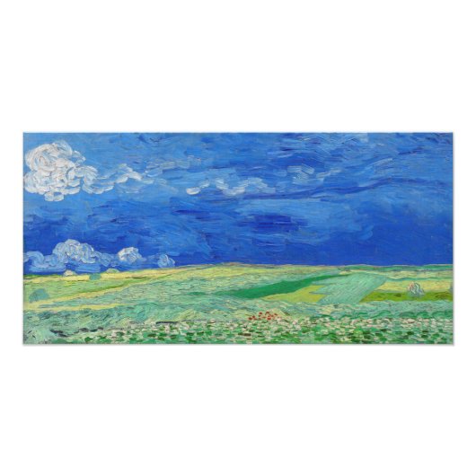 Vincent van Gogh - Wheatfields under Thunderclouds Foto Afdruk (Voorkant)