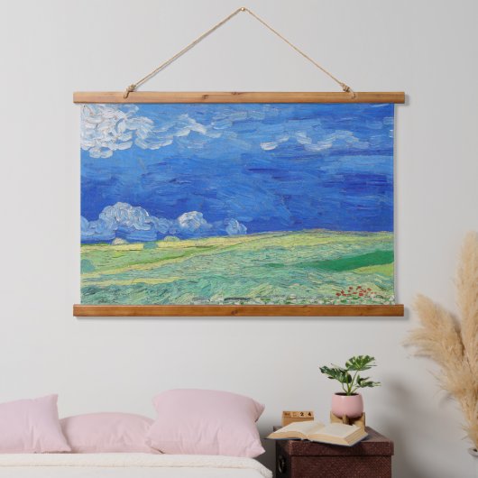 Vincent van Gogh - Wheatfields under Thunderclouds Hangend Wandkleed (Slaapkamer)