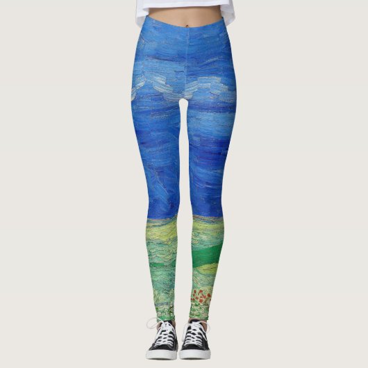 Vincent van Gogh - Wheatfields under Thunderclouds Leggings (Voorkant)
