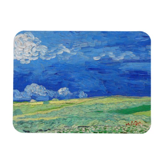 Vincent van Gogh - Wheatfields under Thunderclouds Magneet (Horizontaal)