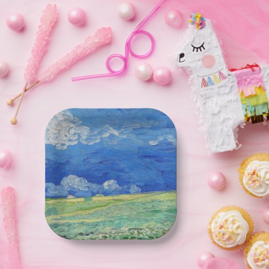 Vincent van Gogh - Wheatfields under Thunderclouds Papieren Bordje (Feest)