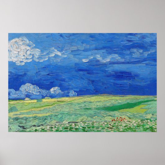 Vincent van Gogh - Wheatfields under Thunderclouds Poster (Voorkant)