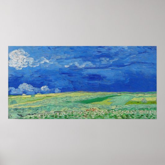Vincent van Gogh - Wheatfields under Thunderclouds Poster (Voorkant)