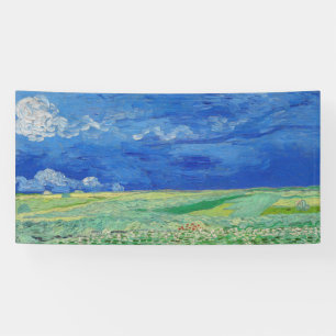 Vincent van Gogh - Wheatfields under Thunderclouds Spandoek