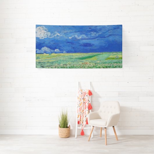 Vincent van Gogh - Wheatfields under Thunderclouds Spandoek (Insitu)