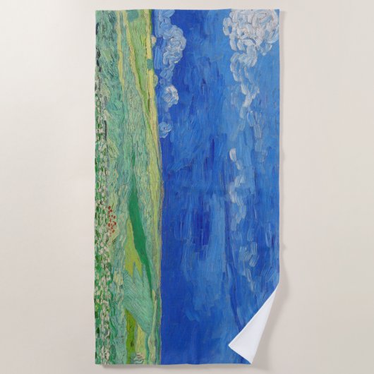 Vincent van Gogh - Wheatfields under Thunderclouds Strandlaken (Voorkant)