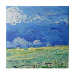 Vincent van Gogh - Wheatfields under Thunderclouds Tegeltje