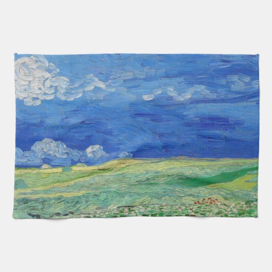 Vincent van Gogh - Wheatfields under Thunderclouds Theedoek (Horizontaal)
