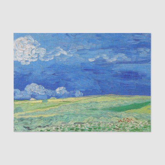 Vincent van Gogh - Wheatfields under Thunderclouds Tissuepapier (Voorkant)