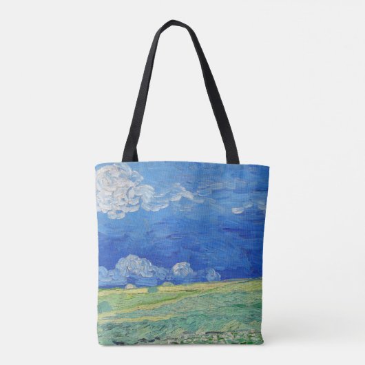 Vincent van Gogh - Wheatfields under Thunderclouds Tote Bag (Achterkant)