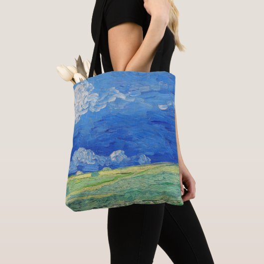 Vincent van Gogh - Wheatfields under Thunderclouds Tote Bag (Dichtbij)