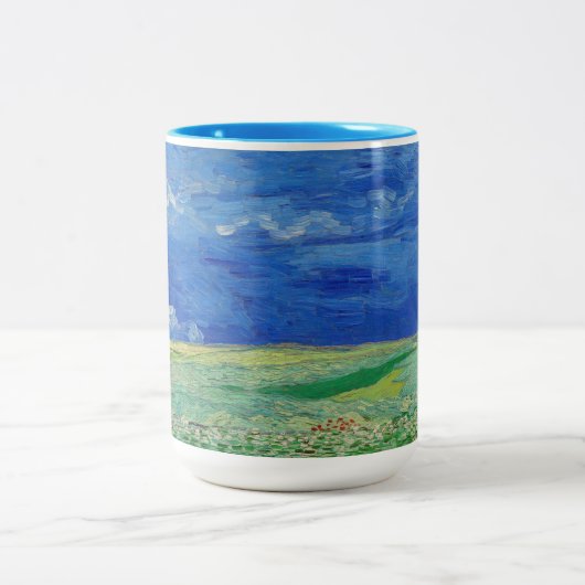 Vincent van Gogh - Wheatfields under Thunderclouds Tweekleurige Koffiemok (Center)