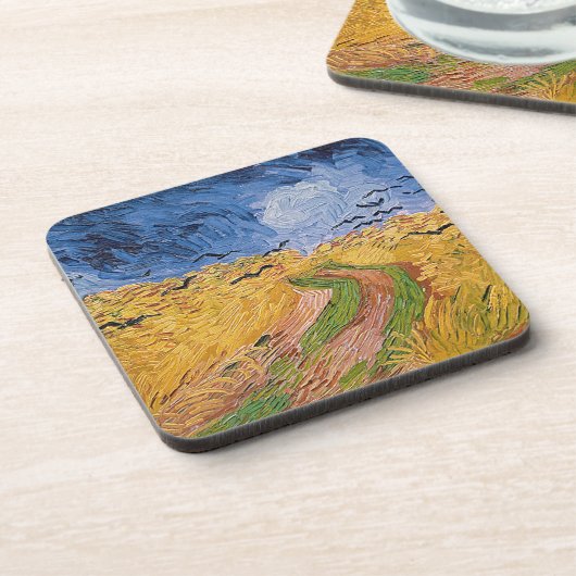 Vincent van Gogh | Wielveld met koeien, 1890 Drankjes Onderzetter (Linkerzijde)