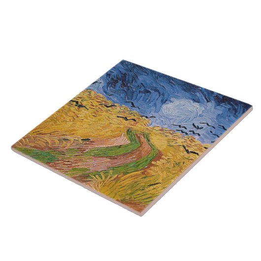 Vincent van Gogh | Wielveld met koeien, 1890 Tegeltje (Zijkant)