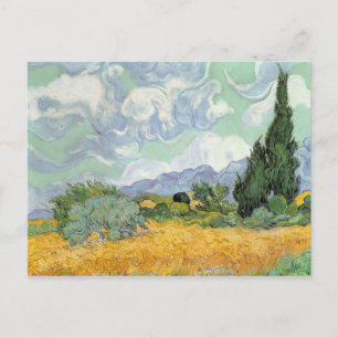 Vincent van Gogh Wielveld met persen, 1889 Briefkaart