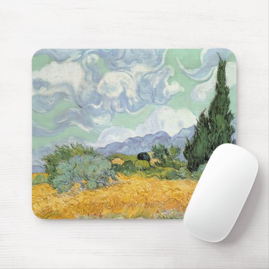 Vincent van Gogh | Wielveld met persen, 1889 Muismat (Met muis)