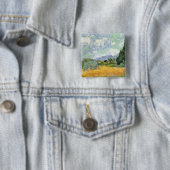 Vincent van Gogh | Wielveld met persen, 1889 Vierkante Button 5,1 Cm (In situ)