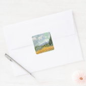 Vincent van Gogh | Wielveld met persen, 1889 Vierkante Sticker (Envelop)