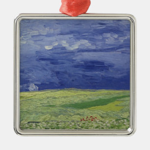 Vincent van Gogh   Wielvelden onder Thundercloud Metalen Ornament
