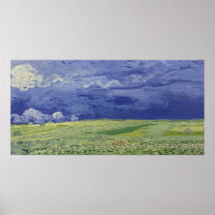 Vincent van Gogh   Wielvelden onder Thundercloud Poster