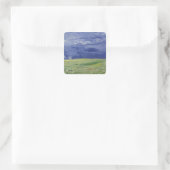 Vincent van Gogh | Wielvelden onder Thundercloud Vierkante Sticker (Tas)