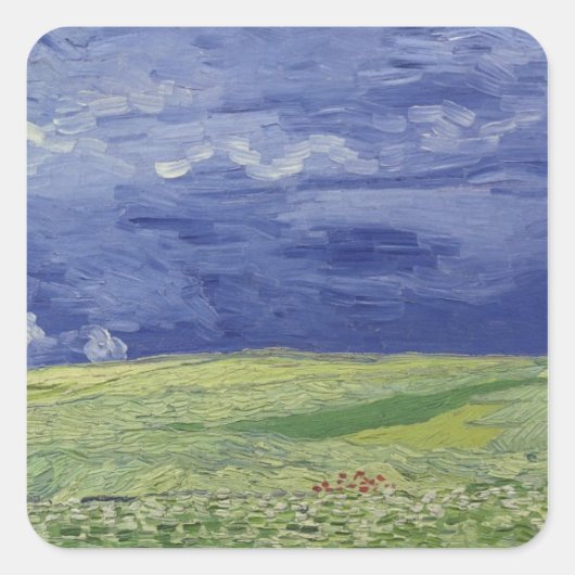 Vincent van Gogh | Wielvelden onder Thundercloud Vierkante Sticker (Voorkant)