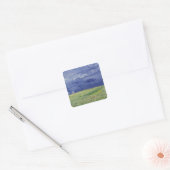 Vincent van Gogh | Wielvelden onder Thundercloud Vierkante Sticker (Envelop)