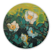 Vincent Van Gogh Wild Rozen  Floral Art Keramische Knop (Voorkant)