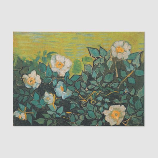 Vincent Van Gogh Wild Rozen  Floral Art Tissuepapier (Voorkant)