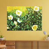Vincent van Gogh - Wilde Rozen, Canvas Afdruk (Insitu (Woonkamer))
