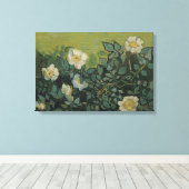 Vincent van Gogh - Wilde Rozen Canvas Afdruk (Insitu (Houten vloer))