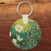 Vincent Van Gogh Wilde Rozen Fijne Kunst Sleutelhanger (Voorkant)