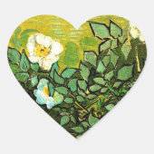 Vincent van Gogh - Wilde Rozen, Hart Sticker (Voorkant)
