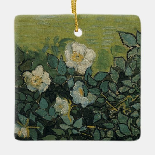 Vincent van Gogh - Wilde Rozen Keramisch Ornament (Voorkant)