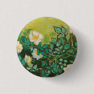 Vincent Van Gogh Wilde Rozen Ronde Button 3,2 Cm
