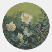 Vincent van Gogh - Wilde Rozen Ronde Sticker (Voorkant)
