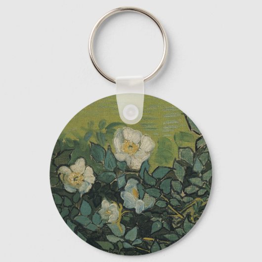 Vincent van Gogh - Wilde Rozen Sleutelhanger (Achterkant)