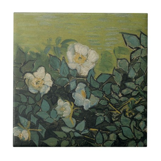 Vincent van Gogh - Wilde Rozen Tegeltje (Voorkant)
