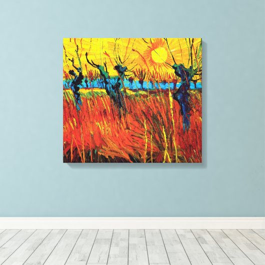 Vincent Van Gogh - Wilgen bij Sunset Fine Art Canvas Afdruk (Insitu (Houten vloer))
