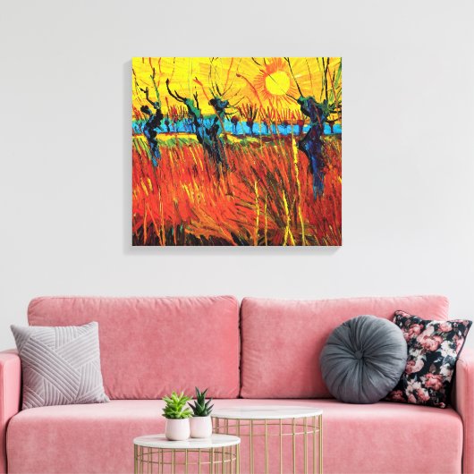 Vincent Van Gogh - Wilgen bij Sunset Fine Art Canvas Afdruk (Insitu (Woonkamer))