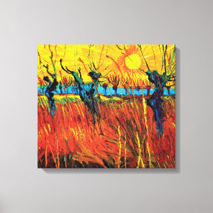 Vincent Van Gogh - Wilgen bij zonsondergang Kunsts Canvas Afdruk