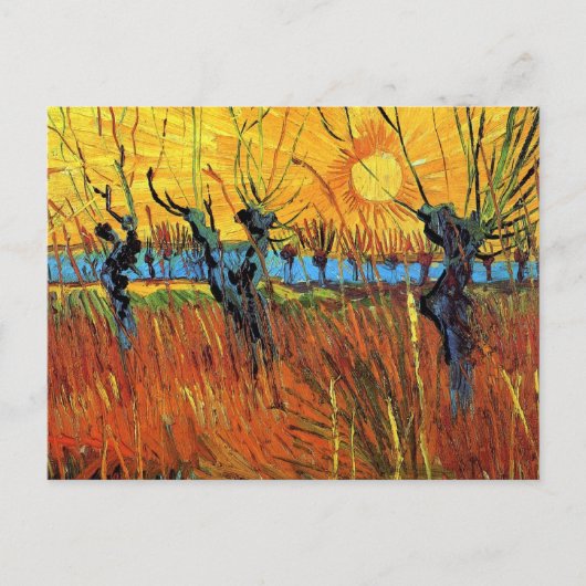 Vincent van Gogh - Willows at Sunset Fine Art Briefkaart (Voorkant)
