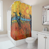 Vincent van Gogh - Willows at Sunset Fine Art Douchegordijn (In situ)