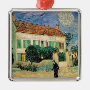 Vincent van Gogh   Witte Huis bij nacht 1890 Metalen Ornament