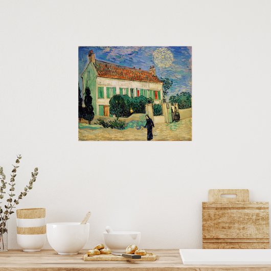 Vincent van Gogh | Witte Huis bij nacht 1890 Poster (Keuken)