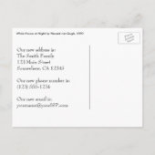 Vincent van Gogh - Witte Huis bij nacht Aankondigingskaart (Achterkant)