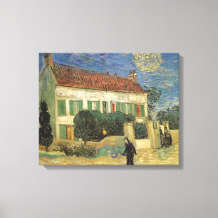 Vincent van Gogh - Witte huis bij nacht Canvas Afdruk