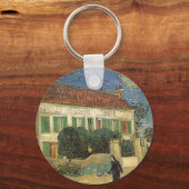 Vincent van Gogh - Witte Huis bij nacht Sleutelhanger (Voorkant)