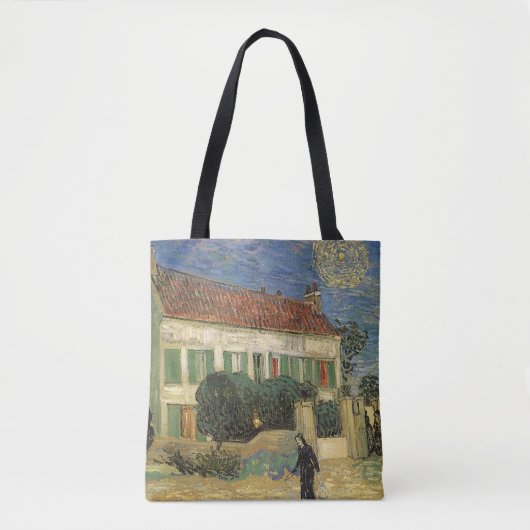 Vincent van Gogh - Witte Huis bij nacht Tote Bag (Voorkant)