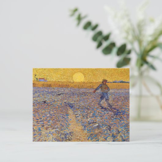 Vincent van Gogh - Zaaier bij ondergaande zon Briefkaart (Staand voorkant)